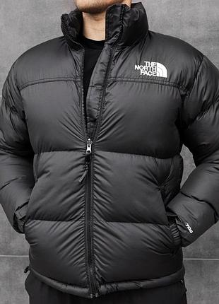 Мужская тёплая зимняя куртка повседневная the north face 700 черная без капюшона на молнии