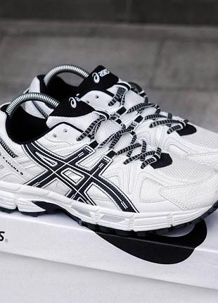 Мужские кроссовки asics gel-kahana 8 белые качественные кроссы из натуральной кожи на лето асикс гель кахана