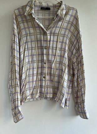 Легка брендова сорочка в клітинку autograph (marks & spencer)