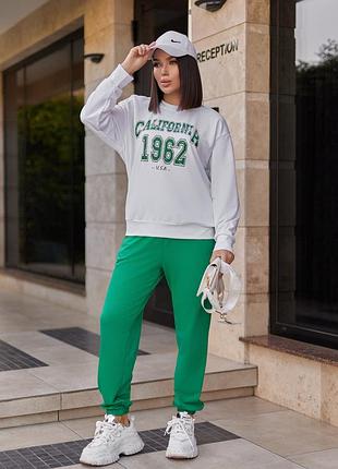 Спортивный женский костюм двунитка mason 46-48, зеленый