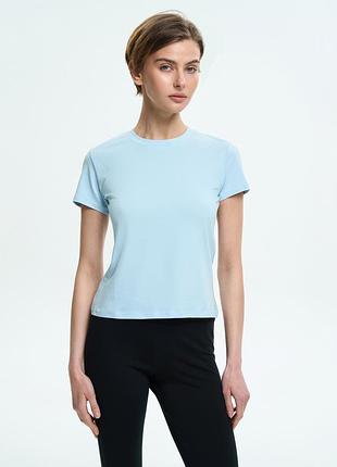 Футболка жіноча вкорочена сіро-блакитного кольору, 2xl
