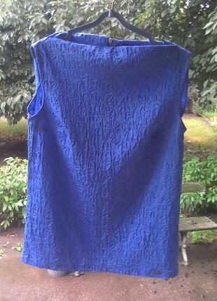 Синяя туника с "давленным "рисунком,тонкий трикотаж.