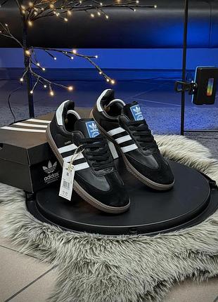 Кросівки adidas samba адідас самба чорні кеди із замші для чоловіків стильні та зручні