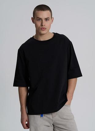 Футболка мужская плотная оверсайз черного цвета, 2xl