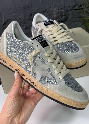 Женские серебристые кеды кроссовки звезда голден гус гуз golden goose ggdb star