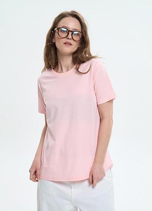 Футболка женская однотонная светло-розового цвета, 2xl