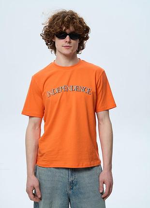 Футболка мужская с надписью оранжевая, 3xl