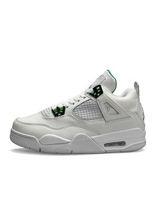 Кроссовки nike air jordan 4 retro white metallic green 39й 25см 37