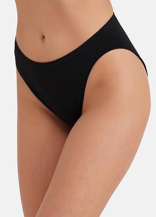 Безшовні трусики середньої посадки giulia hi-leg briefs black, s/m