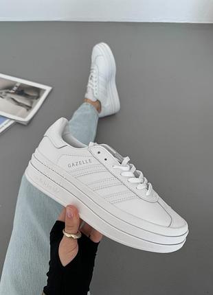 Кроссовки gazelle white platform 37