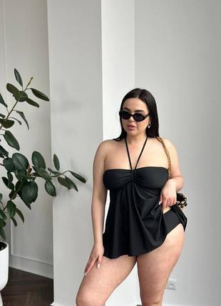 Чорний купальник танкіні plus size
