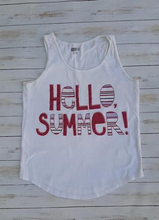 Біла майка hello summer crazy8