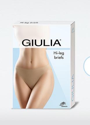 Безшовні трусики середньої посадки giulia hi-leg briefs white, s/m