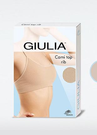 Женский топ в рубчик на тонких бретелях из микрофибры giulia cami top rib naturale, l/xl