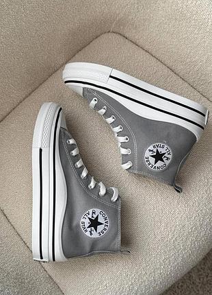 Високі кеди converse chuck taylor all star move конверс чак тейлор олл стар мув сірі для чоловіків і жінок