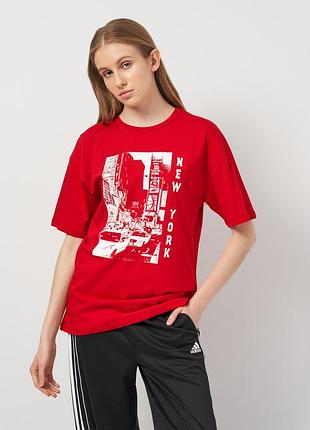 Футболка довга жіноча forstime 188411 m/l червона (2200004986814)