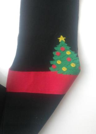 Елки! итальянские новогодние колготы с имитацией чулков и елкой bon prix