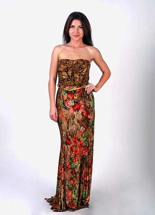 Платье длинное летнее женское mango 120 575 l разноцветное (2200003406924)
