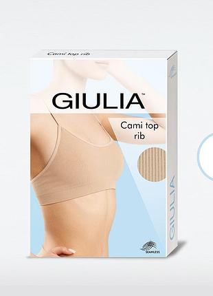 Женский топ в рубчик на тонких бретелях из микрофибры giulia cami top rib white, l/xl