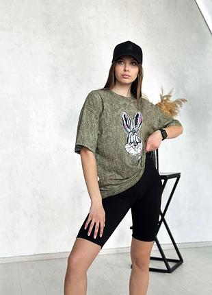 Жіночий костюм з велосипедками рубчик bunny