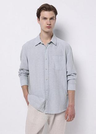 Бавовняна лляна сорочка river island у ніжно блакитному кольорі розмір s