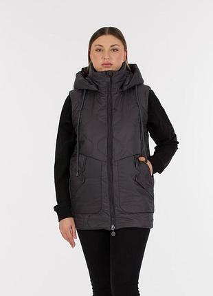 Теплый жилет короткий женский new color 190 122 2xl темно-серый (2200005035085)