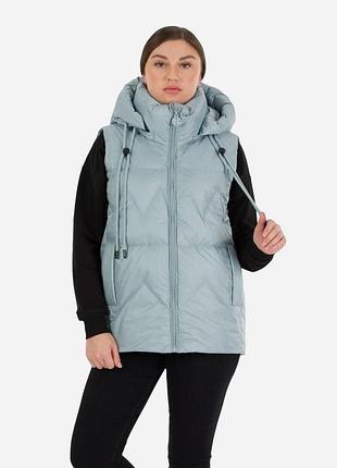 Теплый жилет удлиненный женский new color 187484 xs синий (2200004960098)