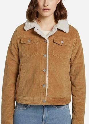 Куртка демисезонная короткая женская tom tailor 180188 s светло-коричневая (2200004784274)