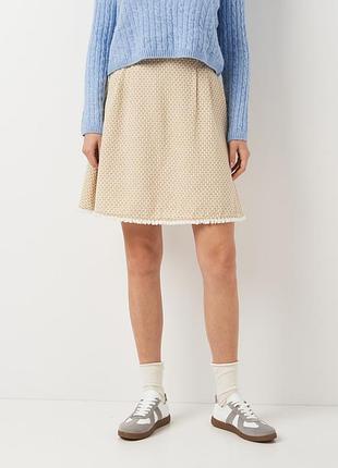 Юбка мини осенняя женская united colors of benetton 162783 42 бежевая (lv2200004425122)