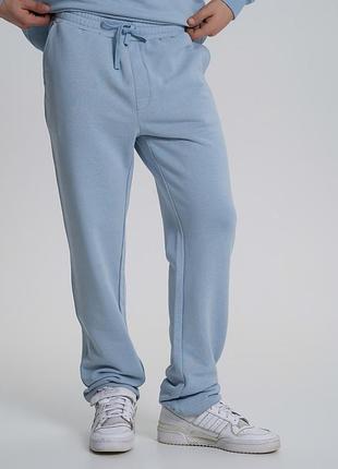 Брюки мужские прямые серо-голубого цвета, 2xl