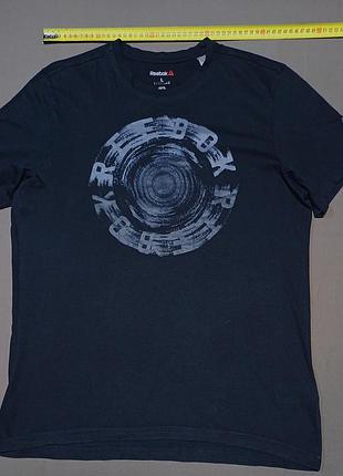 Плечі 45 см reebok size l  чорна футболка  100% cotton