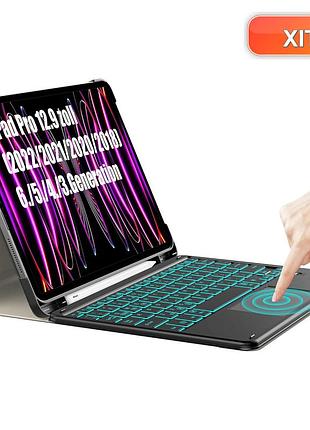 Клавіатурний чохол qwertz для ipad pro 12.9 (2018/2020/2021/2022) чорний з трекпадом і тримачем для apple pencil