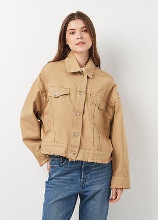 Куртка джинсовая женская veto jeans 190140 l светло-коричневая (2200005035641)