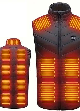 Чоловічий жилет із підігріванням heatfashion electric heating vest (15 зон) чорний l