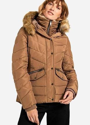 Куртка демисезонная с капюшоном женская tom tailor 181381 m коричневая (2200004814919)
