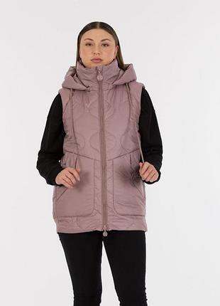Теплый жилет короткий женский new color 190123 2xl коричневый (2200005035092)