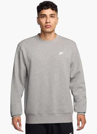 Світшот чоловічий nike club bb crew grey fn3886-063