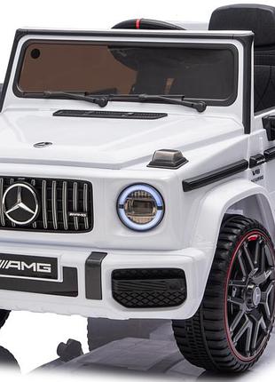 Дитячий електромобіль mercedes g63 4x4 12v білий з пультом керування diego