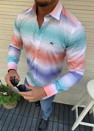 Сорочка lacoste coral sea рубашка лакоста приталена лакост m