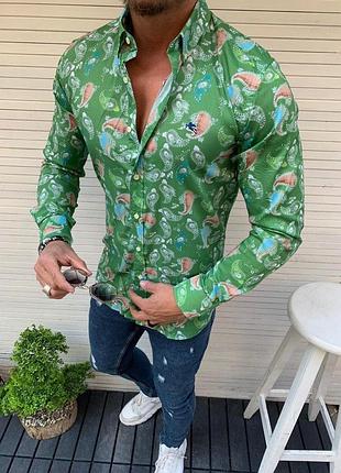 Сорочка etro green рубашка приталена m