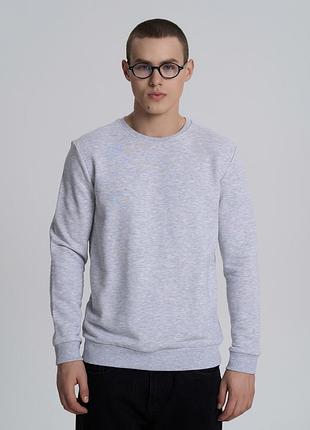 Свитшот мужской базовый в цвете серый меланж, 2xl