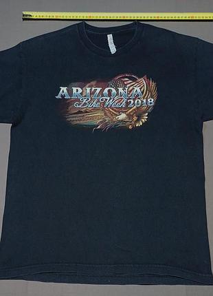 Плечі 52 см al style  size l  чорна щільна футболка arizona bike week 100% cotton made in mexico