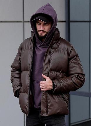 Зимняя оверсайз куртка vamos skin brown