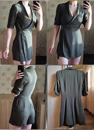 Хаки комбинезон юбка-шорты miss selfridge, xs-s/42-44