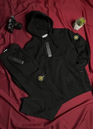 Худі stone island casual black стон айленд з капюшоном люксовий чоловічий худі