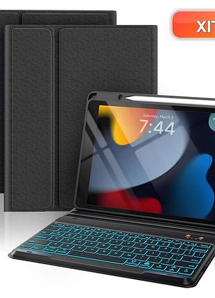 Чехол-клавиатура oyeeice qwertz черный для ipad 10.2" 7 поколений с подсветкой 7 цветов съемная