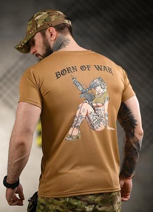Футболка тактическая женская born of war (cayot) - армийская футболка для женщин, военная форма, цвет койот, размеры s-xl