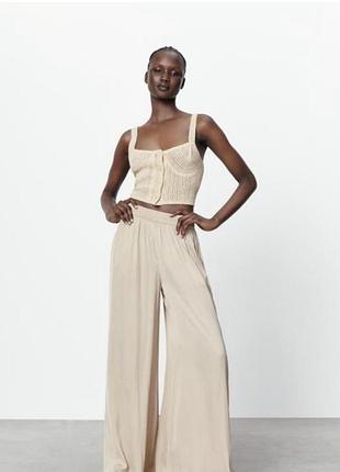 Сатинові брюки, штани палаццо zara