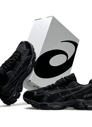 Мужские кроссовки стильные asics gel-nyc 2055 черные кроссы ассикс гел нюк текстильные дышащие на всену лето и вьетнам 43