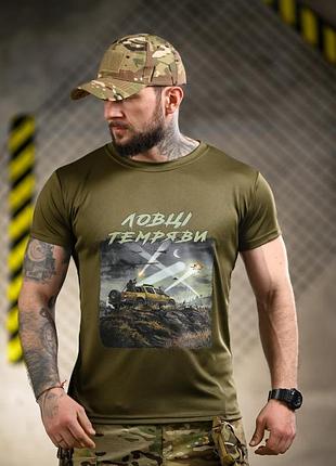 Чоловіча тактична футболка born of war ловці темряви олива (вологовідвідна військова футболка мілітарі)